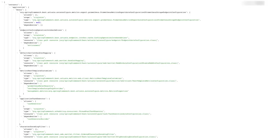 spring boot actuator -beans end point