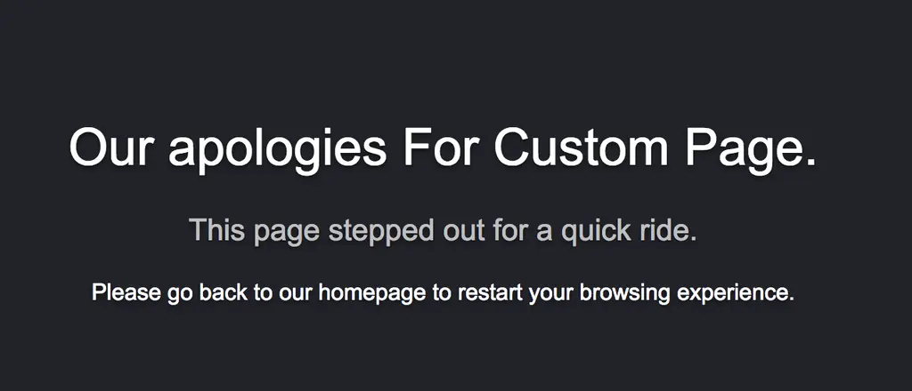 Custom Error Page