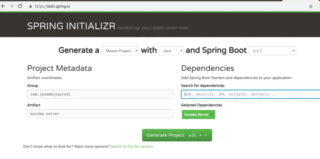 spring_init_eureka_server
