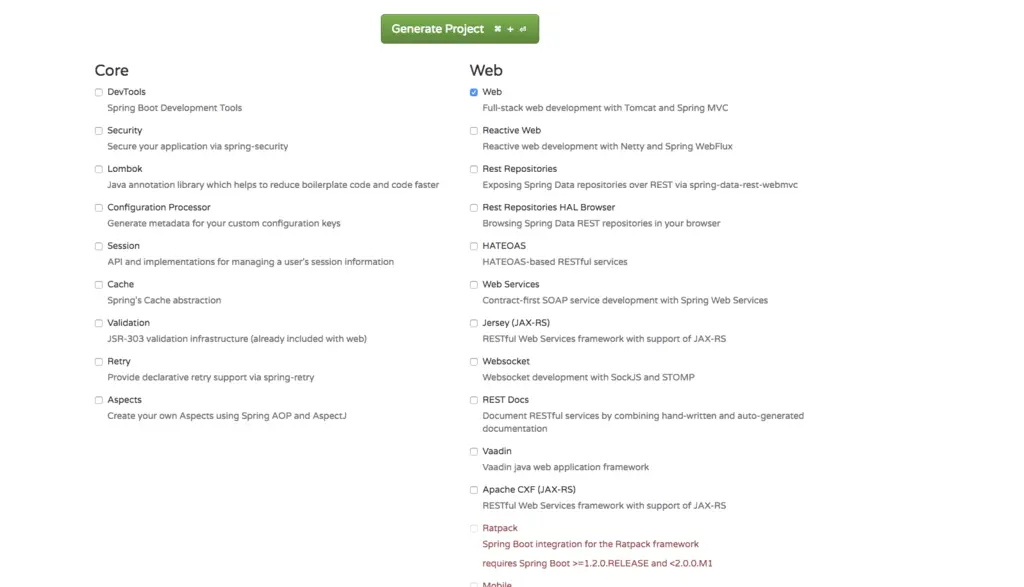 Depdencies section