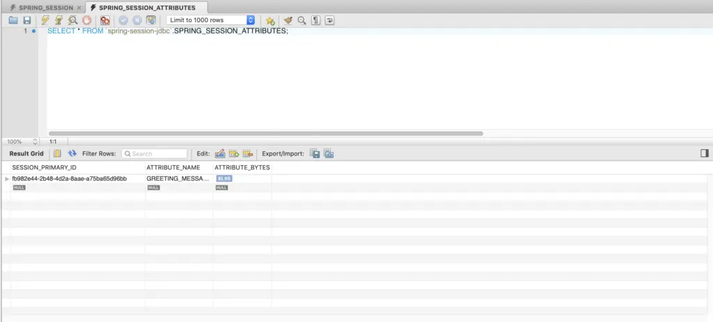 Spring Session with JDBC