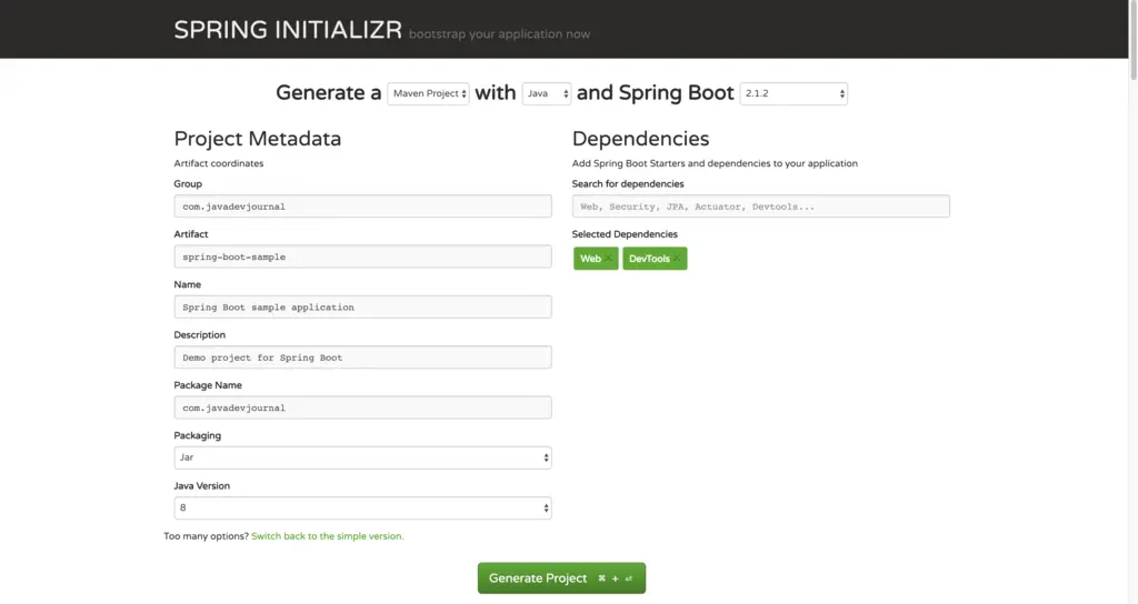 Spring Initializr