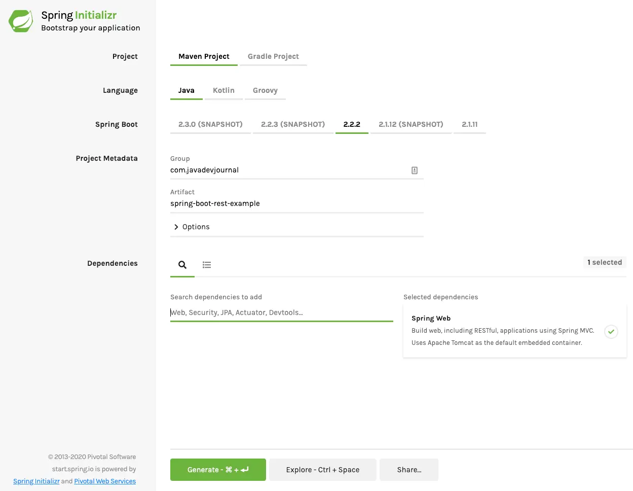 Spring Boot Rest Example