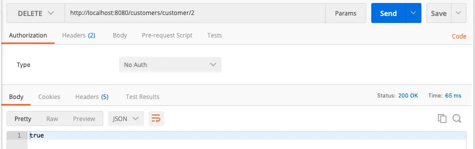 Spring Boot Hibernate - Delete Customer