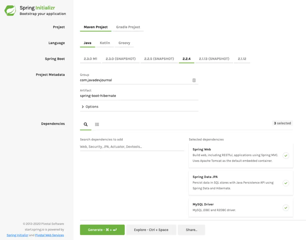 Spring Boot with Hibernate