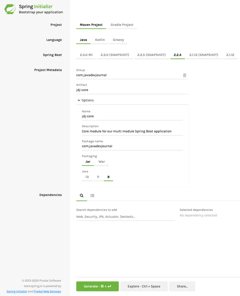 Multi-Module Project With Spring Boot