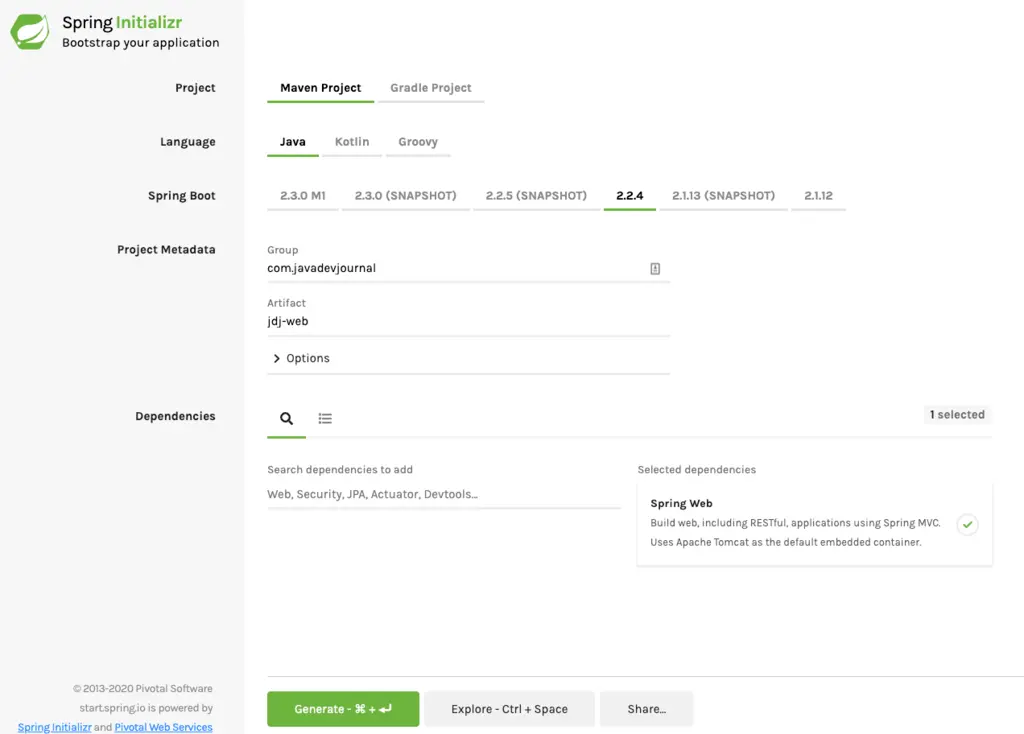 Spring boot web module image