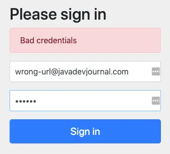 Wrong Credential