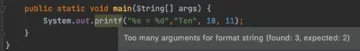 java printf