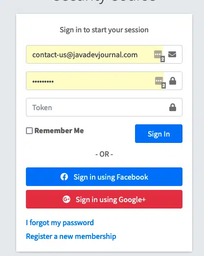 two factor authentication with Spring security