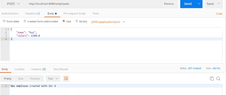 Create New employee- Spring Boot With H2 Database