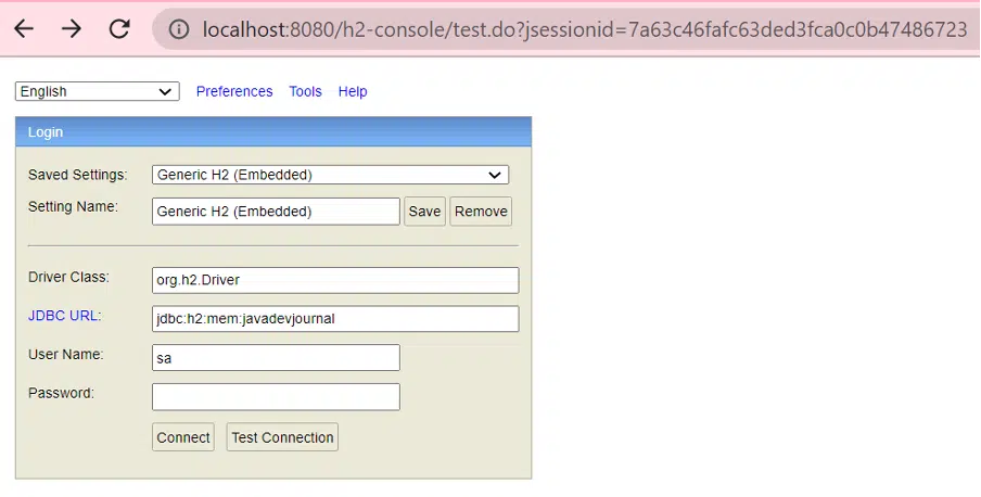 H2 Console With Spring Boot