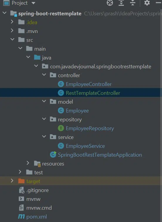Spring Boot RestTemplate