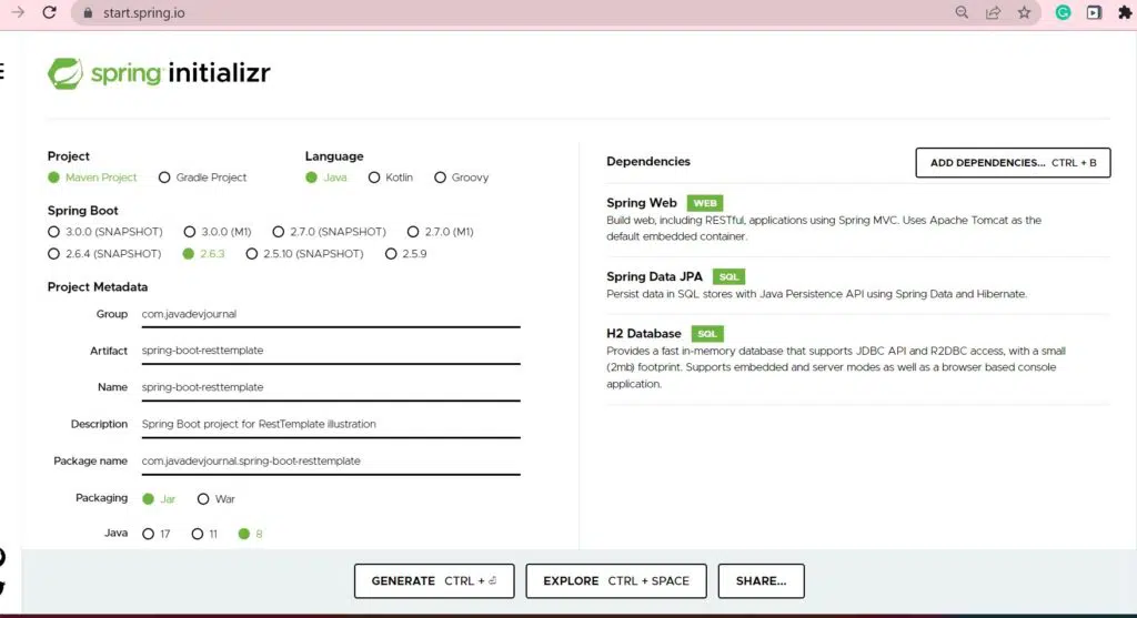 Spring Boot RestTemplate